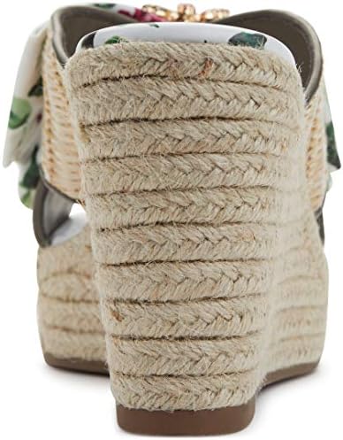 Karl Lagerfeld Paris Women's CARIZA Slip on Espadrille Wedge Sandal, Natural/Rose Multi, 6.5 | Image 1