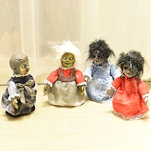 Ochine Halloween Ghost Decoration Scary Haunted House Doll Props Baby Voice Control Creepy Walking Zombie Dolls Light Up Eyes Decor Animated Doll Prop Indoor Outdoor Party Halloween Decorations #TOP1
