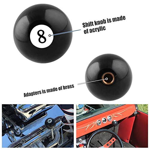 image for RYANSTAR RACING RYANSTAR Shift Knob Black 8 Ball Billiard Acrylic Gear