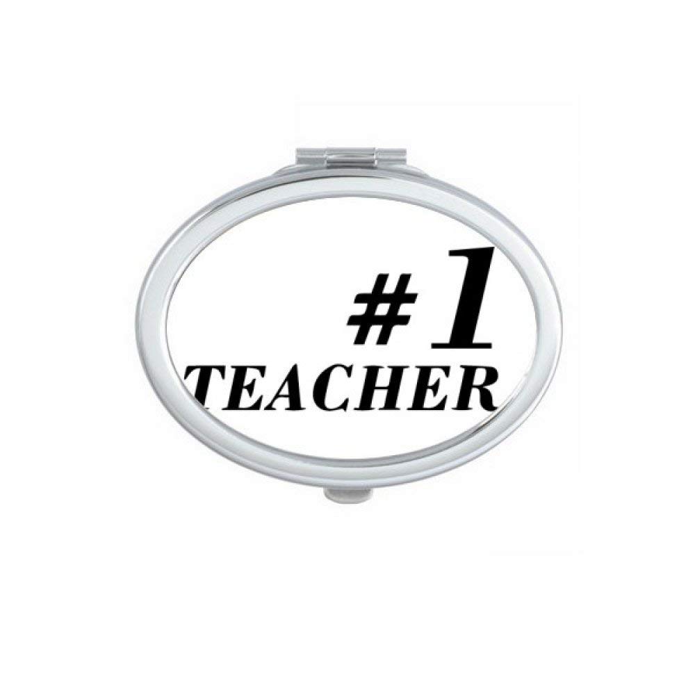 Miroir de poche ovale Enseignant Étudiant portable et mignon pour maquillage