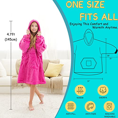 REDESS Blanket Hoodie Sweatshirt, Wearable Blanket Oversized Sherpa with sleeves and giant pocket, cozy hoodie for adults kids - Image 3