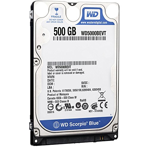 WD Blue Mobile WD5000BEVT Disque dur interne 2.5'' SATA II 500 Go