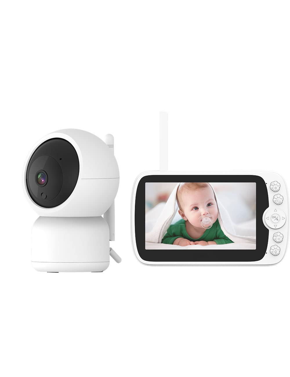 4.3 Inch LCD Screen Video Baby Monitor IR, Temperature Display, Two Way Audio and VOX Mode, 660ft Range