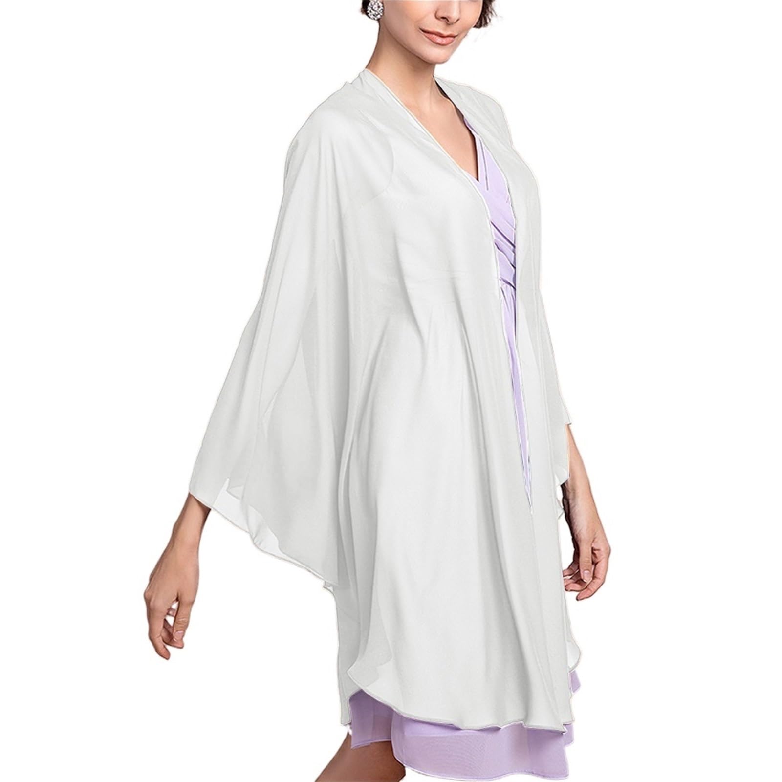Boléro Court en Mousseline Boléro de mariage for femme, châle mariée en mousseline douce, élégant, long, formel, cape féminine Pour l'été