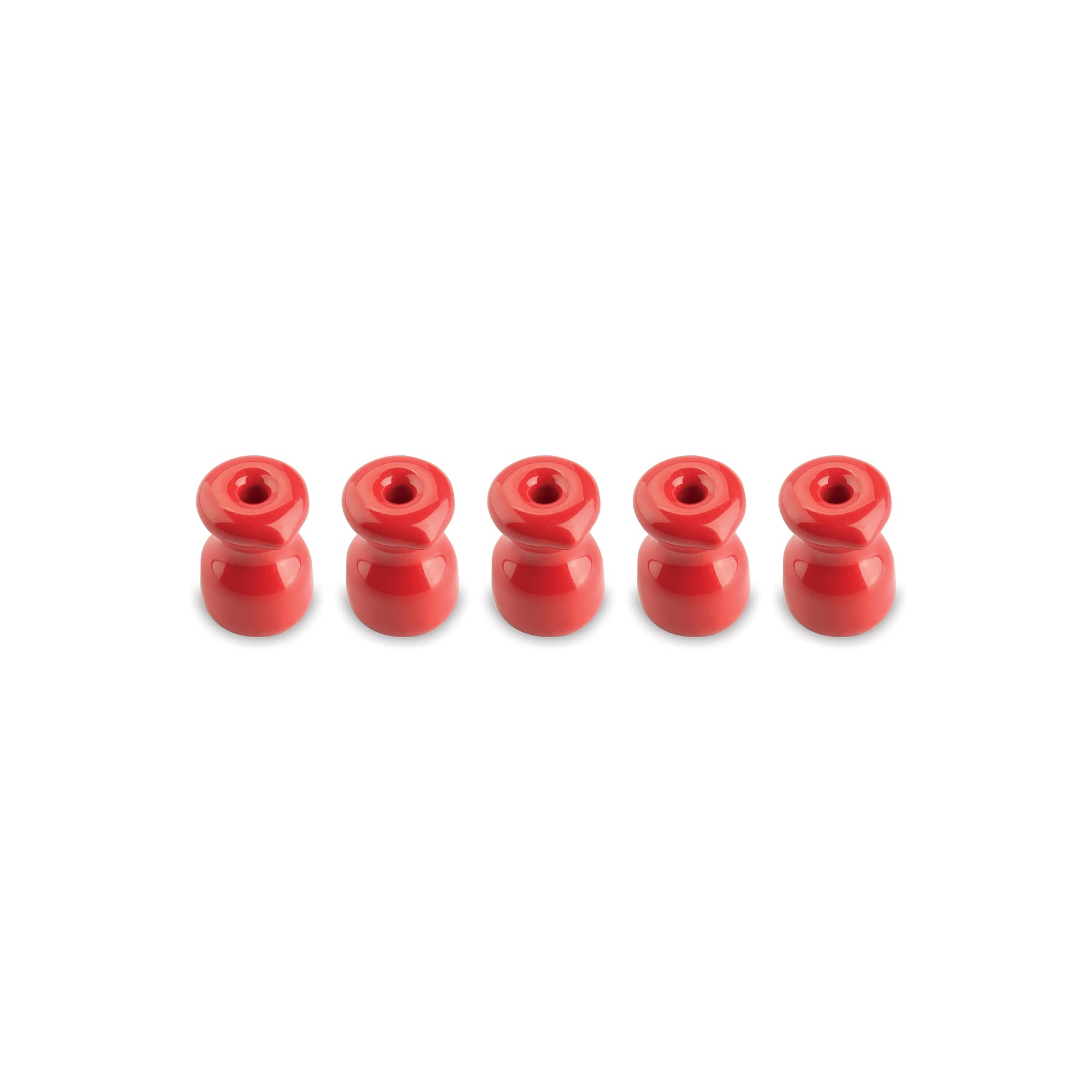 Amarcords - Cable clamp with screws and plugs. 5 vintage colored porcelain insulators for color wall braid cable installations RED