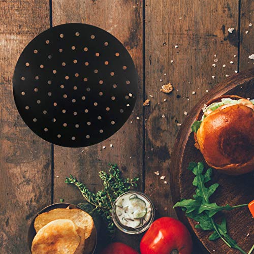 2-Pack Reusable Air Fryer Accessories,Non-Stick Silicone Air Fryer Basket Mats/Air Fryer Accessories White-Black 8.5in Square