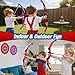 HYES 2PCS Bow and Arrow for Kids, LED Light Up Archery Set with 24 Suction Cup Arrows, 2 Hanging Target, 6 Score Targets & 2 Quiver, Indoor Outdoor Sport for Boys Girls Ages 4-12