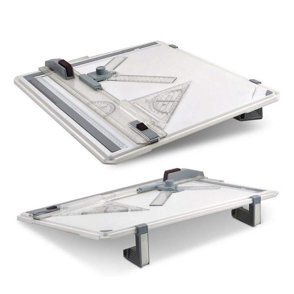 Mesa de dibujo con sistema de movimiento paralelo, medición de ángulo ajustable para dibujo y bocetos de precisión, ideal para artistas y diseñadores