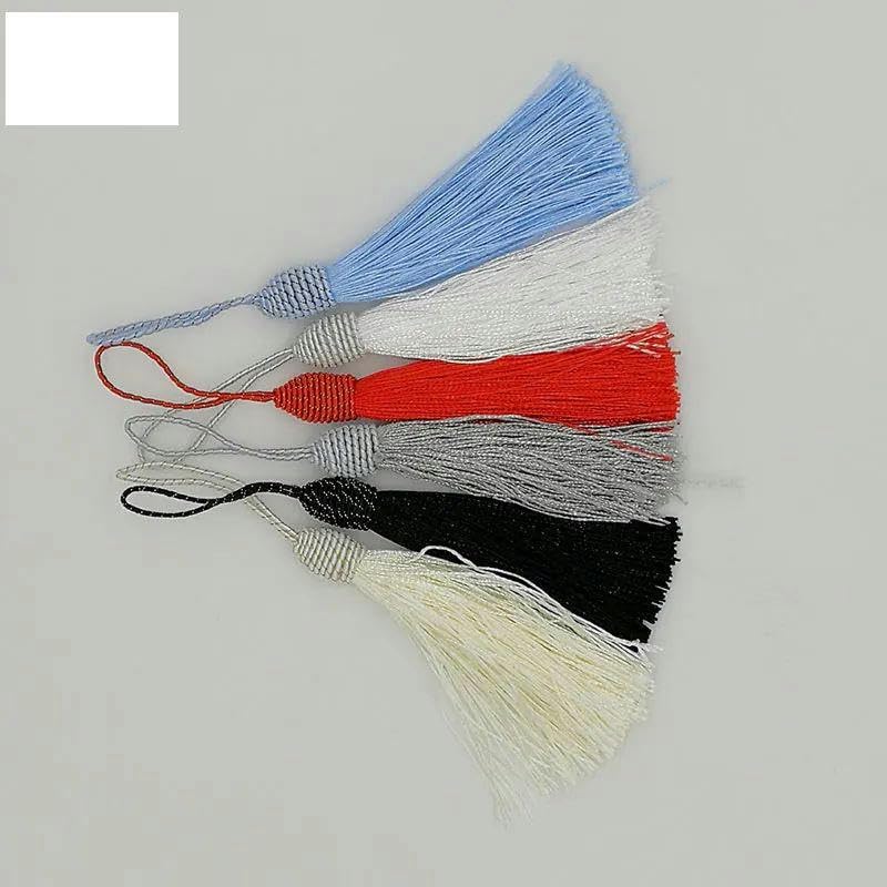 100 Stück/Los 14 cm Quasten für Vorhänge, DIY-Zubehör, Faden, Seidenquaste, Schmuckzubehör, Ohrringe, Zubehör, Quaste, 100 Stück, Weiß