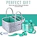 Baby Diaper Caddy Organizer - Portable Storage Basket - Essential Bag for Nursery, Changing Table and Car - Great for Storing Diapers, Bottles, Baby Wipes, Baby's Toys & Pacifiers - Mint