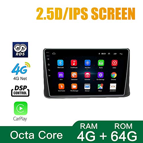 Android 10 Octa Core 4GB Ram 64GB ROM DSP CarPlay GPS Radio Car Navigation for TATA NEXON 2018