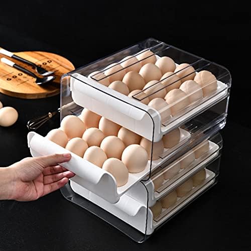 Eternitry Egg Holder, 32-compartment Large-capacity Egg Holder, Egg Storage Box, Double-layer Drawer Refrigerator, Fresh-keeping Box Storage Box