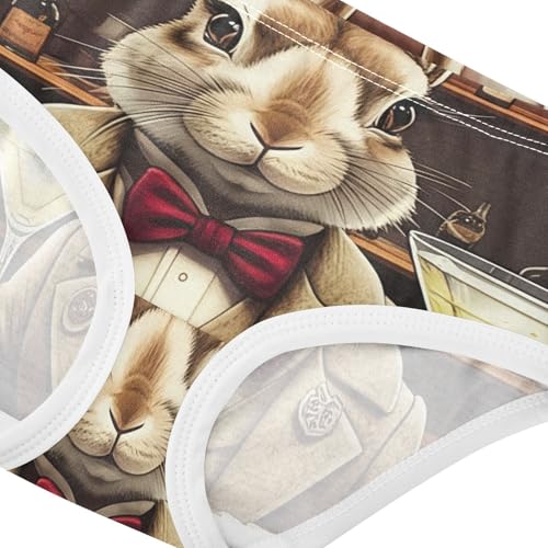 Cotton Toddler Underwear Custom Sophisticated Rabbit Vintage Bunny Panties Little Girl Florals Kids Briefs Undies 2t4