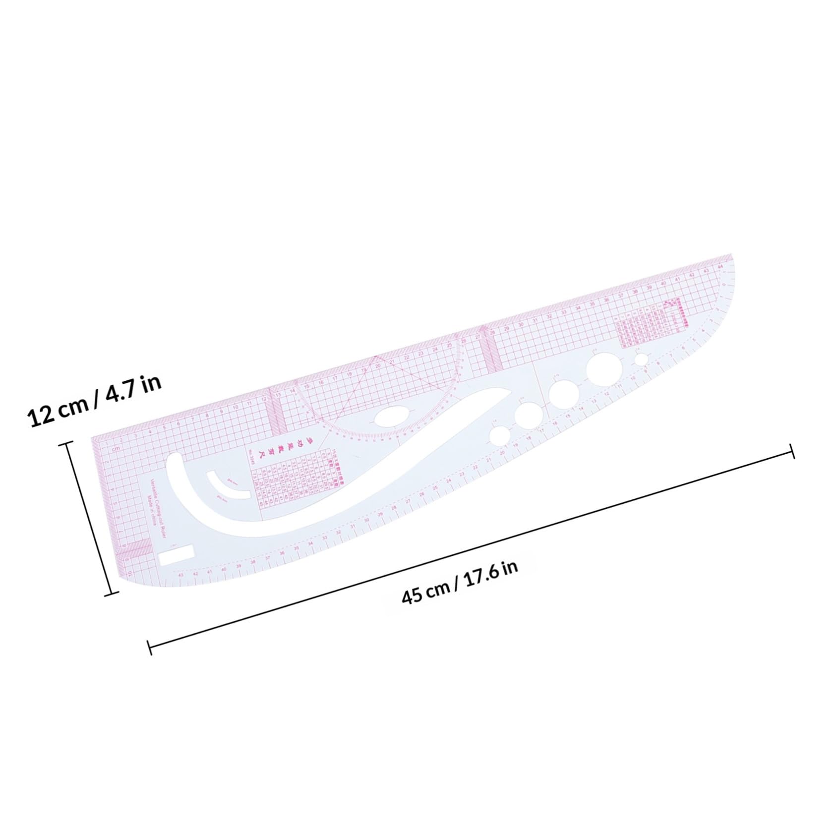 Juego de Reglas de Costura de Plástico Rosa para Confección y Patchwork, 6 Piezas Curvas para Diseño y Corte Preciso en Ropa