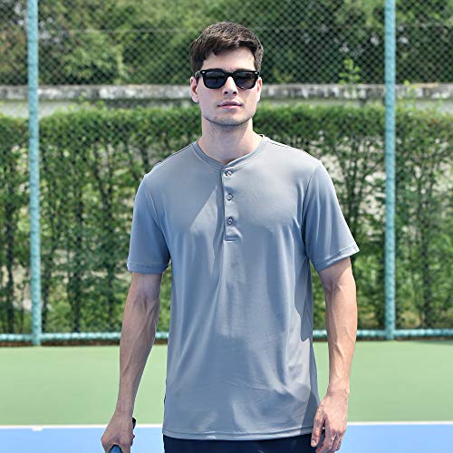 Buy SAVALINO Sport Clothes Men's Tennis Henley Classic Shirt Material