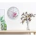 HITO Silent Floral Wall Clock Non Ticking 10 inch Excellent Accurate Sweep Movement Glass Cover, Decorative for Kitchen, Living Room, Bathroom, Bedroom, Office (Cherry Blossom White)