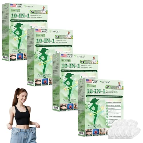 GFOUK Moringa Berberine X NAD 10-in-1 Patch 2026 New Professional Moringa Berberine Patches Natural Microdarts Patches for Women and Men Suitable for All Skin Types (4 Boxes)