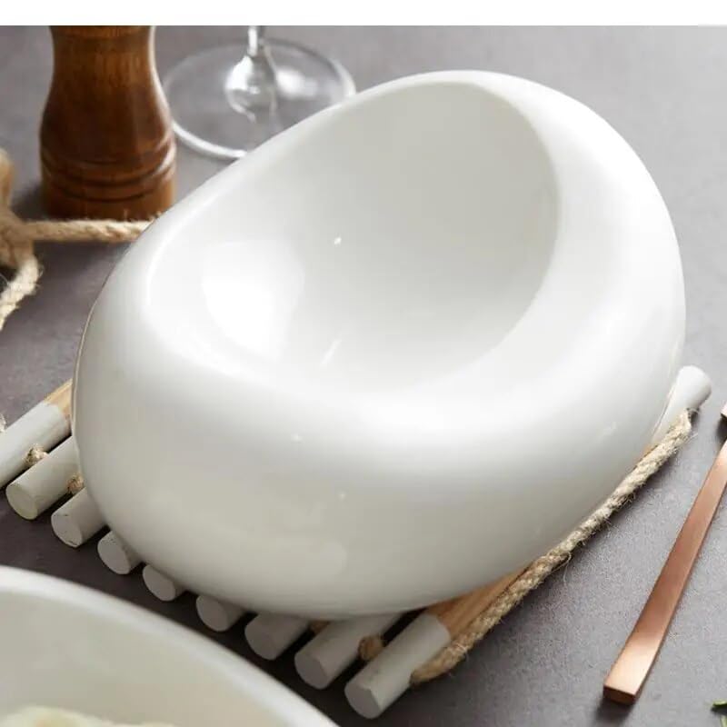 Piatti creativi in ceramica bianca per la casa piatto freddo vassoio di stoccaggio forniture per la cucina hotel stoviglie piatto freddo cena stoviglie (28 cm)