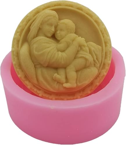 Miniatura 3 de Molde de jabón de silicona para bebé Virgen María Ángel Molde de vela Regalo del Día de la Madre Jabón hecho a mano, velas, chocolate, caramelo,