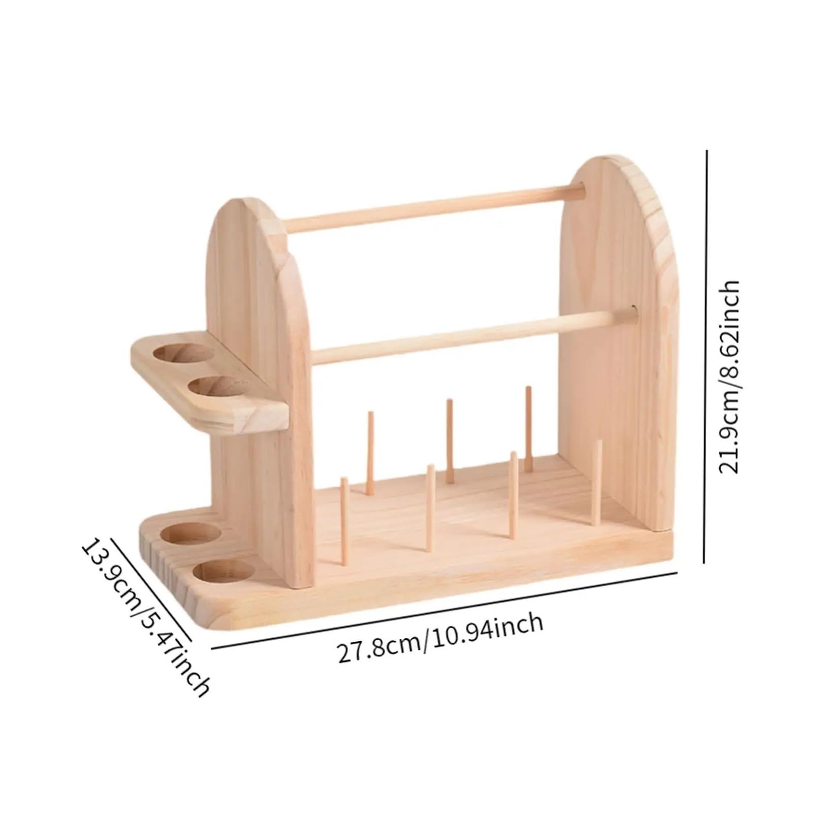Soporte para bobinas Alambre Portahilos de Madera Portahilos portátil Dispensador de Hilo Estante de Almacenamiento de carretes de Hilo for Crochet Suministros de Crochet Tejido
