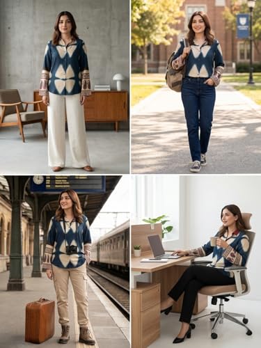 Image of GRECIILOOKS Women Printed Formal Shirt | Stylish Office Top | Casual Full Sleeve Shirts | Trendy Summer Tops | Smart Casual Printed Top for Women's | French Crep Button Down Modern Fit