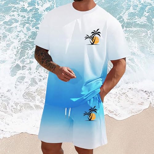 Jogging homme ensemble ete avec motif imprime tendance et extensible - 3