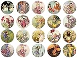 Assorted Vintage Fairy Images on 1 3/4