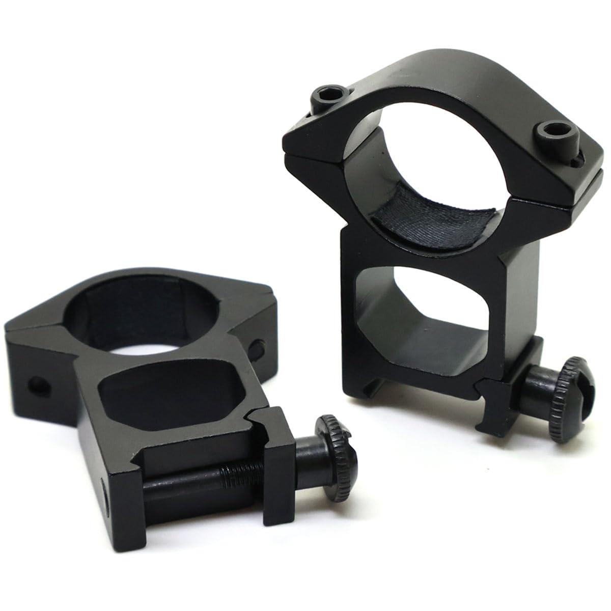 RALSPEC 2 x High Profile Rifle Scope Mounts 25.4mm / 1" Rings for 20mm Weaver/Picatinny Rail Tall Optics Mount QD Quick Detach Airsoft