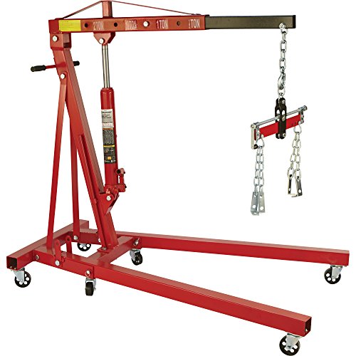 Strongway Hydraulic Engine Hoist With Load Leveler - 2-Ton Capacity, 1In.-82 5/8In. Lift Range #TOP3