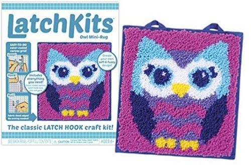 Latchkits Mini-Rug Sewing Kit The Classic Latch Hook Craft Kit - Unicorn & Mini-Rug Sewing Kit The Classic Latch Hook Craft Kit - Owl #TOP4