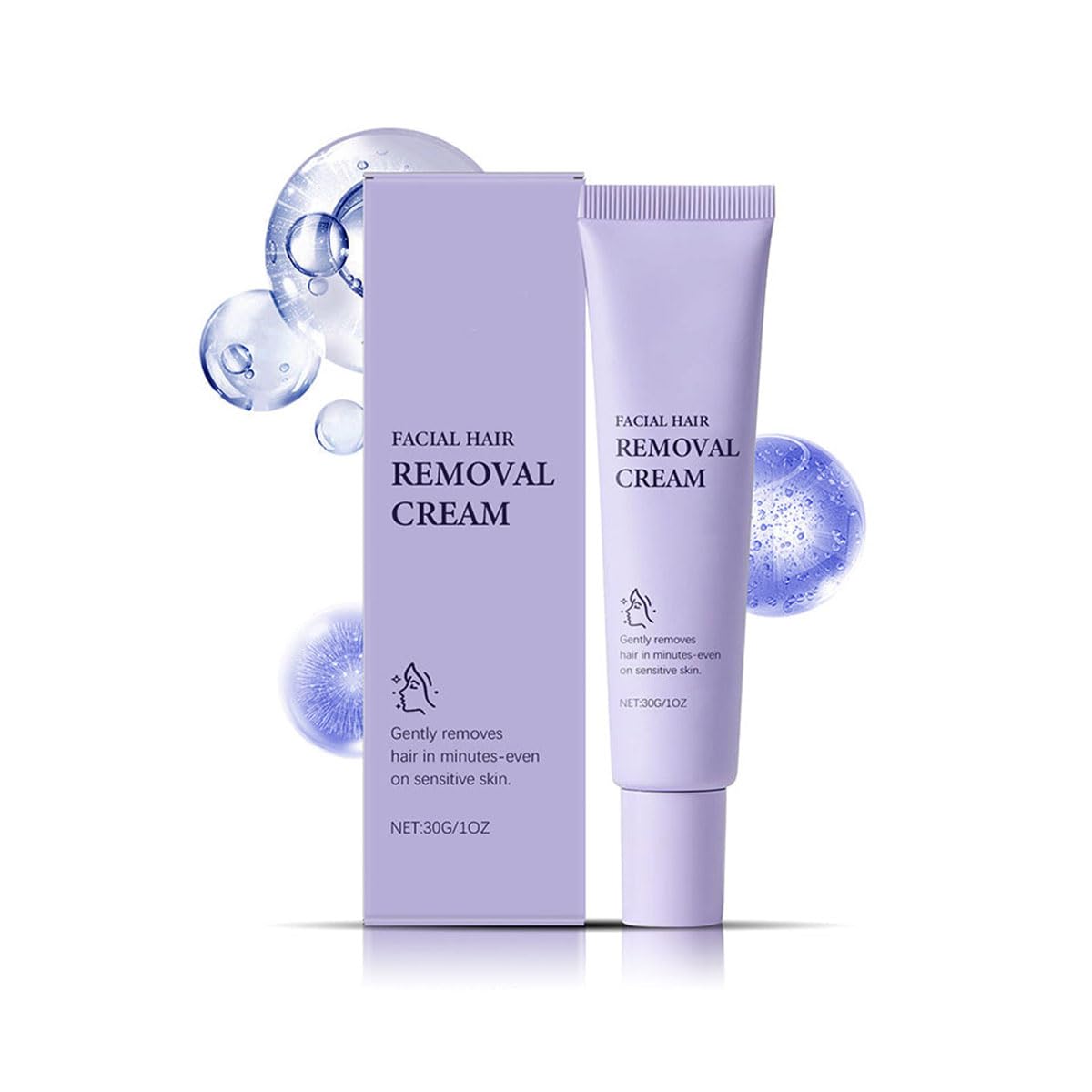 Crema Depilatoria Facial Suave e Indolora para Mujeres, Crema Depilatoria Facial Efectiva, Rápida e Indolora para Piel Sensible (1PCS)