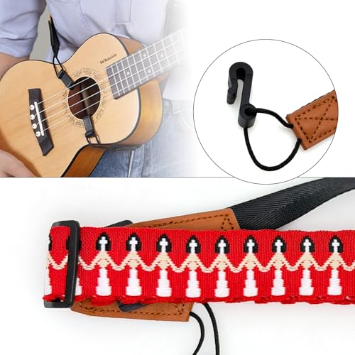 Image of Adjustable Ukulele Strap, No-Drill Ukulele Straps Adult Size, Easy to Use with Double J Hooks, Ukulele Accessories