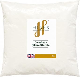 Hides Fine Foods - Cornflour Maize Starch 1kg - GMO Free - Suitable for Vegetarians - Baking - Bread - Cakes - Pancakes - Pastries - Sauce Thickener