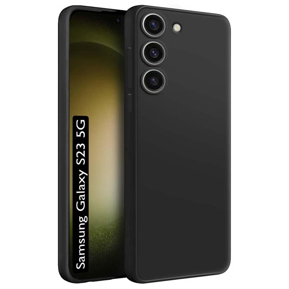 Fashionury Back Cover Case for Samsung Galaxy S23 5G | Matte Soft Silicon Flexible | Camera Bump Protection | All Side Shock Proof Rubberised Back Case Cover for Samsung Galaxy S23 5G (Black)- Best and cheap mobile covers in India