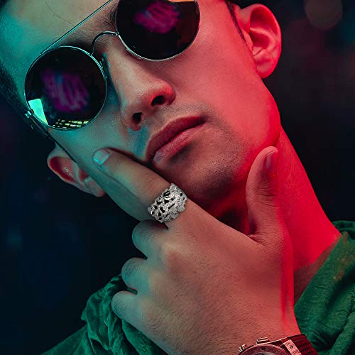 HarlemBling Solid 925 Sterling Silver Men's Ring - Nugget Ring - Pinky or Ring Finger - Sizes 6-13 (9)2