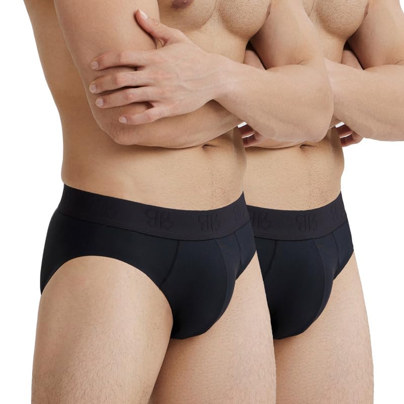 B’There Men’s Seamless Performance Briefs - Storm Grey| Premium Microfibre Spandex Workout Underwear for Men | Bonded Edges, No Marks Waistband & Anti-Chafing Comfort Fit Innerwear_Pack of 2-picture-55