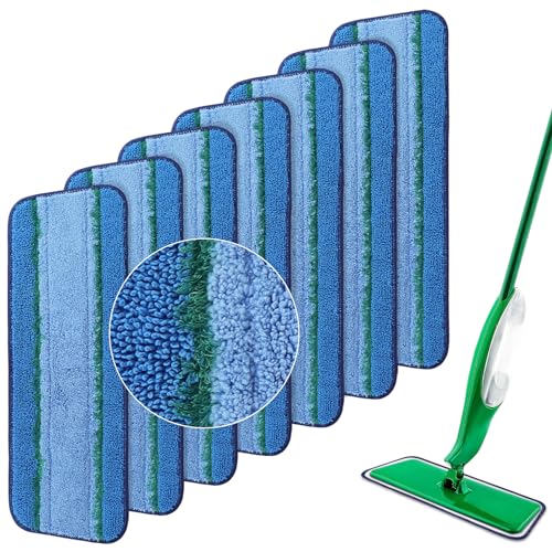 Libman Freedom Spray Mop �p�̃A�b�v�O���[�h���ꂽ�����p�}�C�N���t�@�C�o�[�X�v���[���b�v�p�b�h�A����\ �ė��p�\ �E�F�b�g&�h���C�N���[�j���O �l�ߑւ��w�b�h �}���`�T�[�t�F�X�t���A�p 7�p�b�N