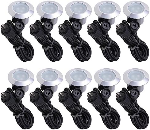 Yescom 10 x Deck Lights Decor Garden Mall Outdoor Romantic Beauty Step Stair Lamp Warm White IP65 Waterproof