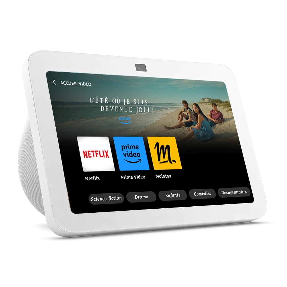 Amazon Echo Show 8 (3e génération, modèle 2023) | Écran tactile HD connecté avec son spatial, hub connecté intégré et Alexa | Blanc