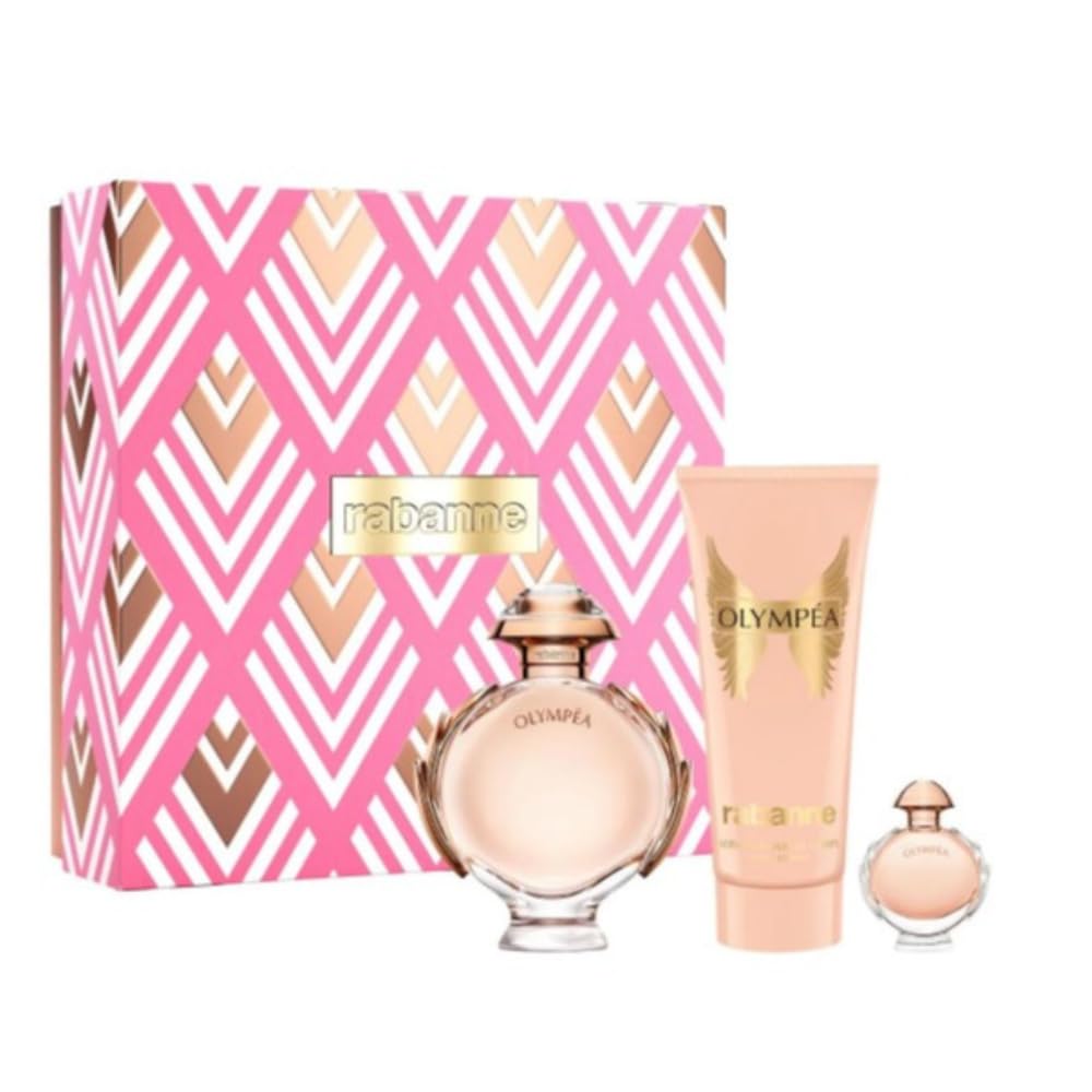 Olympea by Paco Rabanne Eau de Parfum Spray 80ml, Body Lotion 100ml & Eau de Parfum Spray 6ml