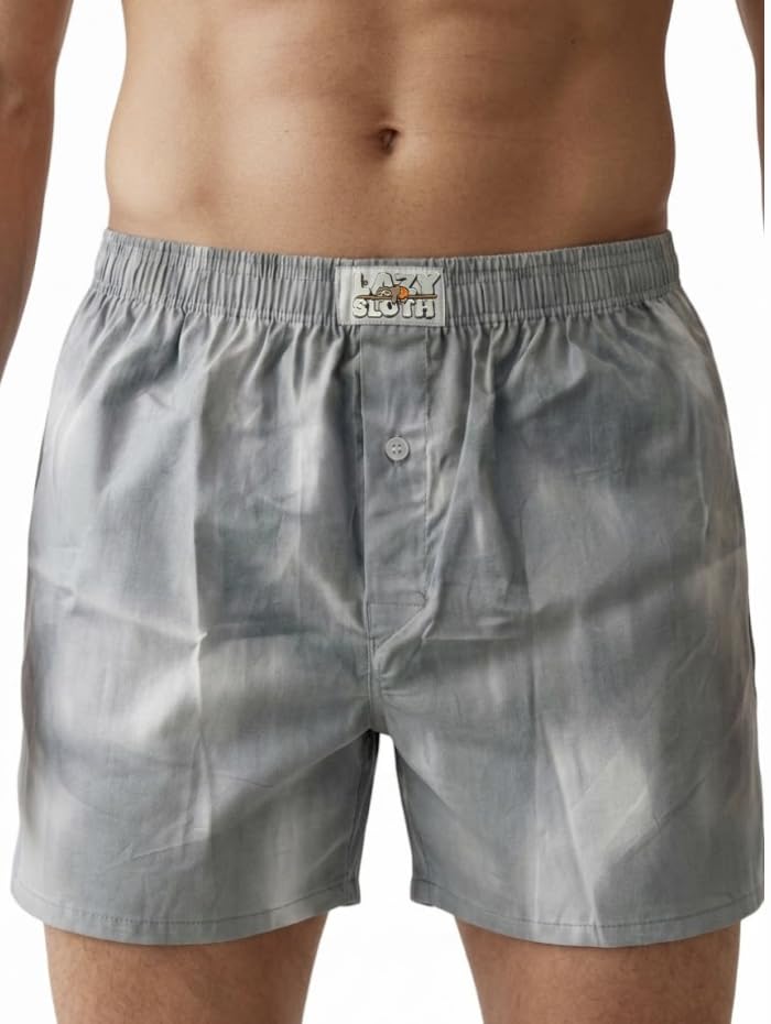 Men's Ultra-Comfort Cotton Inner Boxer Shorts | Soft Breathable Underwear with Elastic Waistband | Overcast Edition Gray Ombre-image-5