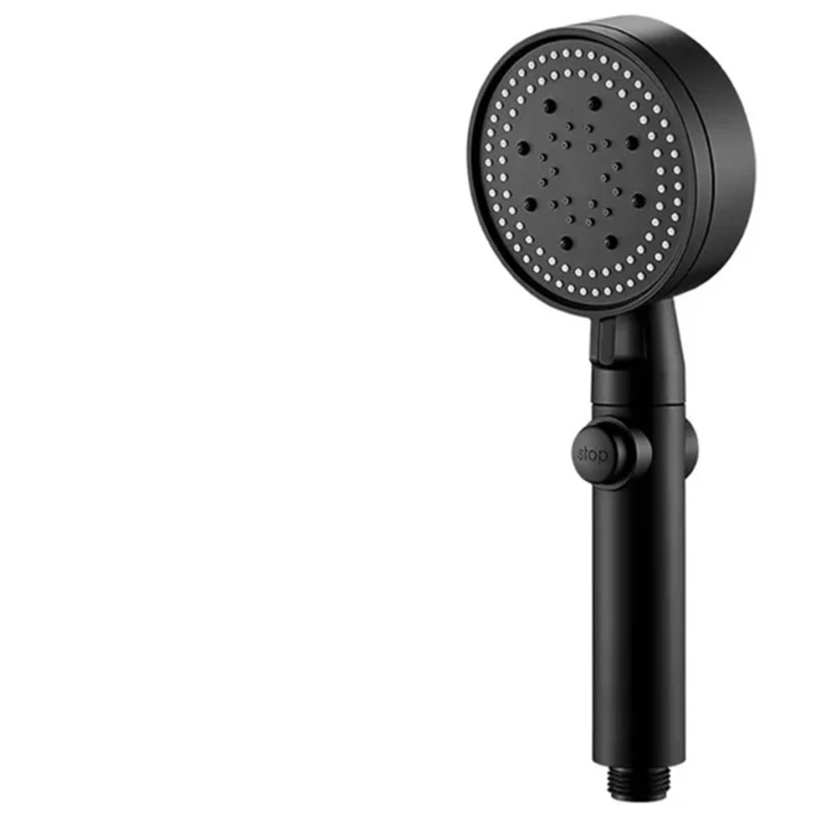 Shower Head High Pressure 5 Modes Adjustable Showerheads with Hose Water Saving One-Key Stop Spray Nozzle Bathroom Accessories Suitable for Showering(Black and Hose)