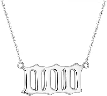 LQXY 925 Sterling Silver Angel Number Necklace for Women, 000 111 222 333 444 555 666 777 888 999 Necklace Numerology Jewelry Gift