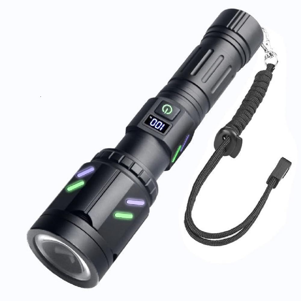 Twiclo Rechargeable Led Flashlight 5 Lighting ModesCompact and Portable Hand Torch Waterproof & Zoomable1800 mAh Lithium Battery Handheld Flashlights for Running,Camping,Hiking &Travelling(1pc)-image-32