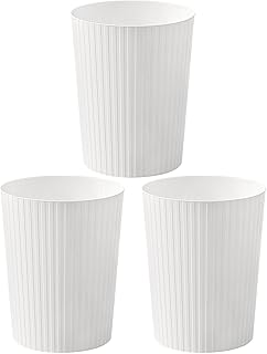 Cetomo 7.2 L x 3 Set, Waste Paper Bin, Waste Paper Bin, Rubbish Bin for Bathrooms, Kitchens, Home Offices, Dormitories, White