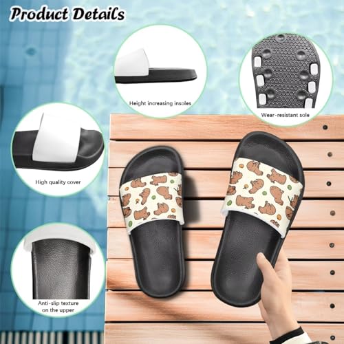 Image of Unisex Slides for Girls Boys Comfortable Slippers Slides Non-slip Shower Shoes House Fashion Thick for Indoor & Outdoor Gifts