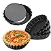 4 Pezzi Quiche Non Stick Pans, Mini Quiche Pans, Quiche Pans Non Stick, Fondo Rimovibile e Padella Antiaderente, Utilizzata Per Preparare Torte Al Forno, Uova, Torte Salate, Piccole Torte(Nero)