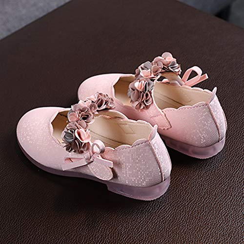 Girls Mary Jane Dress Shoes Flowers Strap Bows Pump Low Heels Kids Baby Soft Sole Floral Princess Wedding Dress Flat𝐬3
