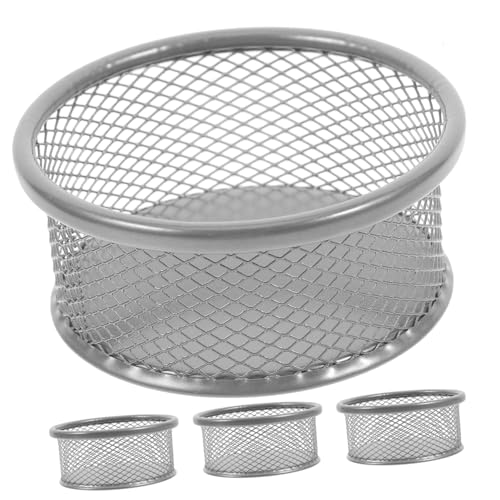 Holibanna 4pcs Mesh Design Paper Clip Storage Container Multi-functional Desk Organizer for Office Supplies Holder for Paper Clips Thumbtacks Items