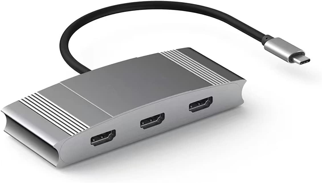 WJESOG USB C to 3 HDMI Adapter,Type C Multi Monitor 3 Port,Support Dual 4K@60Hz or One 4K@60Hz and Two 4K@30Hz